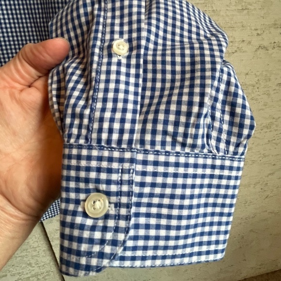 Chaps Ralph Lauren Blue Gingham Crest Button Up Shirt Sz XL Dress or Casual - Picture 11 of 15